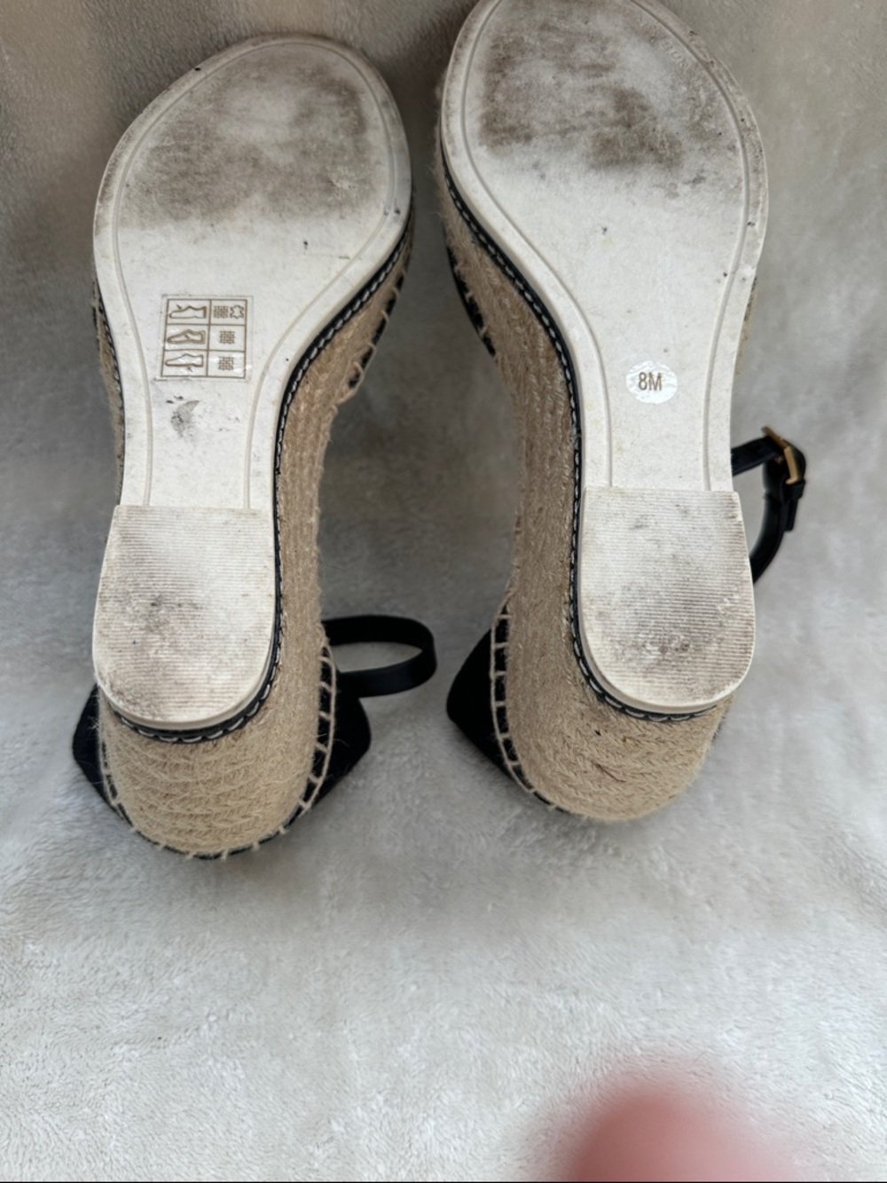 Tory Burch Black Espadrille Wedge Ankle-Strap Sandals 8 - Picture 7 of 7